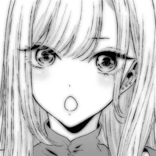 🤍 28e1f58a Anime, Manga, Dziewczyna, Kreskówka, Portret, Czarno-białe whatsapp sticker