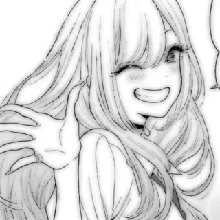 🤍 3b22a580 Anime, Manga, Dziewczyna, Uśmiech, Szczęśliwy, Kreskówka whatsapp sticker