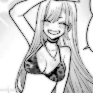 🤍 756110a6 Anime, Dziewczyna, Bikini, Uśmiechnięta, Kreskówka whatsapp sticker