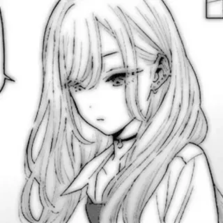 🤍 87ca748b Anime, Manga, Kobieta, Dziewczyna, Portret, Czarno-białe whatsapp sticker