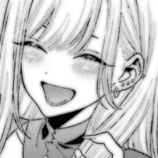 🤍 b6da327e Anime, Manga, Dziewczyna, Uśmiech, Kolczyki, Szczęśliwa whatsapp sticker