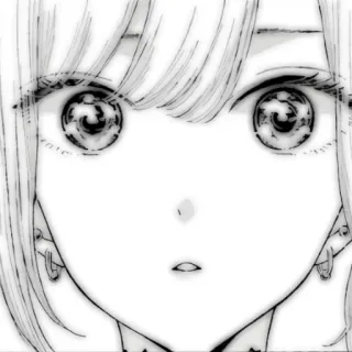 🤍 c495f53a Anime, Manga, Dziewczyna, Portret, Czarno-białe whatsapp sticker