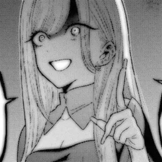 🤍 d0b25cd4 Anime, Manga, Dziewczyna, Wskazywanie, Straszny, Czarno-biały whatsapp sticker