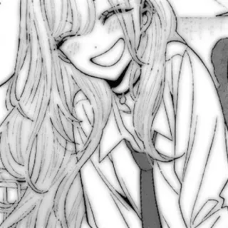 🤍 f083abc8 anime, manga, dziewczyna, uśmiechnięta, długie włosy, szczęśliwa whatsapp sticker