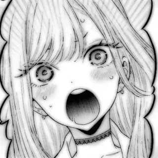 🤍 f6a2a3b7 anime, manga, zszokowana, zaskoczona, dziewczyna, reakcja whatsapp sticker