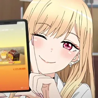 🥟 0ac4505c ママ人気の商品 Anime, Cô gái, Điện thoại, Nháy mắt, Cười telegram sticker