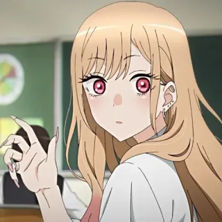 🥟 246e030e Kitagawa Marin My Dress-Up Darling Anime, Cô gái, Tóc vàng, Dễ thương, Marin, Kitagawa telegram sticker