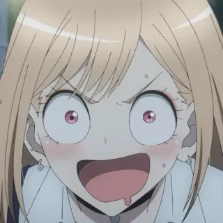 🥟 2dacf753 Marin Kitagawa My Dress-Up Darling anime, dễ thương, sợ hãi, cô gái, lo lắng telegram sticker