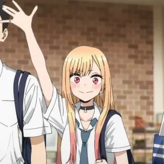 🥟 570fb4e1 Marin Kitagawa My Dress-Up Darling Anime, Đồng phục học sinh, Dễ thương, Cô gái, Trung học telegram sticker