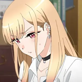 🥟 a70f9e09 Marin Kitagawa My Dress-Up Darling anime, cô gái, tóc vàng, dễ thương, Kitagawa, Marin, cosplay telegram sticker