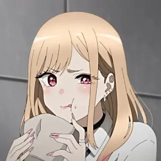 🥟 d2b607e6 Marin Kitagawa My Dress-Up Darling Anime, Dễ thương, Cô gái, Tóc vàng, Mắt hồng telegram sticker