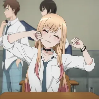 ❤️ 1ef276fc Marin Kitagawa My Dress-Up Darling Anime, Chica, Uniforme escolar, Lindo, Personaje, Kawaii whatsapp sticker