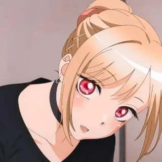 ❤️ 45e4a3f9 Marin Kitagawa My Dress-Up Darling Anime, Chica, Pelo rubio, Ojos rojos, Personaje whatsapp sticker