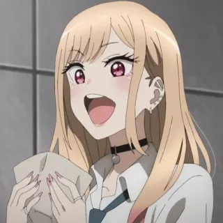 ❤️ 9b87bc8d Marin Kitagawa My Dress-Up Darling anime, chica, linda, expresión, Marin Kitagawa, My Dress-Up Darling, emocionada whatsapp sticker