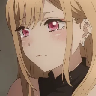 ❤️ 9dcad6c3 Marin Kitagawa My Dress-Up Darling anime, triste, llorando, chica, Marin Kitagawa whatsapp sticker