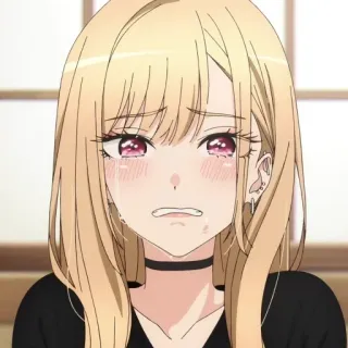 ❤️ b3ee9e96 Marin Kitagawa My Dress-Up Darling Anime, Llorando, Triste, Chica, Rubia, Marin Kitagawa, My Dress-Up Darling whatsapp sticker