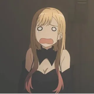 ❤️ c35c8ca3 Marin Kitagawa My Dress-Up Darling anime, chica, impactada, miedo, linda whatsapp sticker