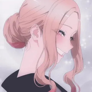 😁 8ca0bbc8 Anime, Gadis, Imut, Senyum, Rambut merah muda whatsapp sticker