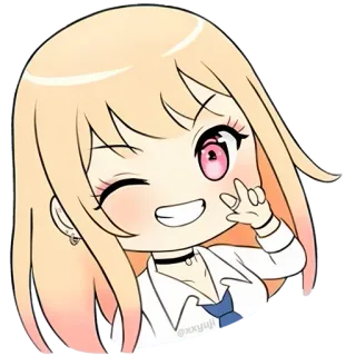 ✌️ 6646c322 xxyuji 动漫, 女孩, Q版, 卡通, 可爱, 角色, 插画 telegram sticker