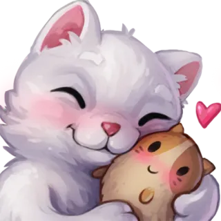 🥰 fd97827c cat, hamster, hug, animal, cute, love telegram sticker