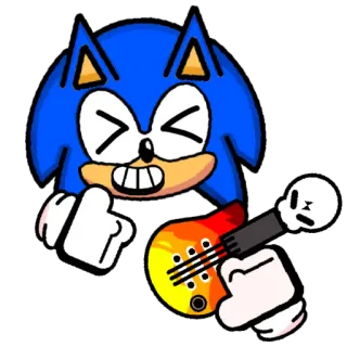 🎸 0771bcfc Sonic โซนิค เดอะ เฮดจ์ฮ็อก, วิดีโอเกม, ตัวละคร, การ์ตูน, กีตาร์, นิ้วกลาง telegram sticker