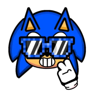 😎 25b728ce Sonic โซนิค, สันติภาพ, นิ้ว, การ์ตูน, ท่าทาง telegram sticker