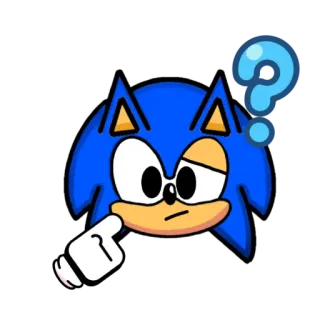 ❓ 475344ab Sonic โซนิค, คำถาม, คิด, การ์ตูน, เซก้า telegram sticker