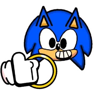 👍 b232d66a Sonic the Hedgehog โซนิค, วิดีโอเกม, ตัวละคร, เม่น, ห่วง, การ์ตูน telegram sticker