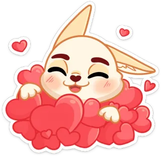 😍 3c42ba6b carino, animale, cuori, amore, volpe telegram sticker