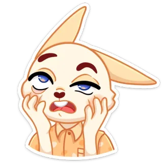 🙄 dd911025 coniglio, cartone animato, espressione, divertente, stanco, esausto, assonnato telegram sticker