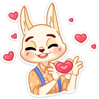 😍 e5d4f63d coniglio, cuori, amore, affetto, cartone animato, carino, animale, coniglietto telegram sticker