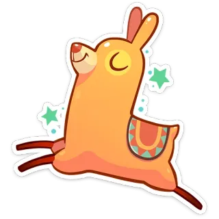 🏇 2a312df7 lama, cartone animato, animale, adesivo, carino whatsapp sticker