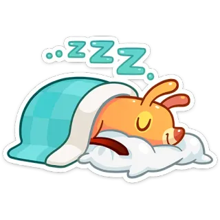 💤 36691c79 ZZZ dormire, cane, cartone animato, carino, sogno, pisolino, zzz whatsapp sticker