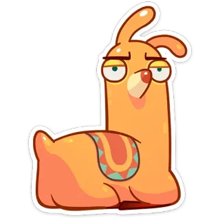 😒 481686f5 lama, cartoni animati, animale, carino, divertente, adesivo whatsapp sticker