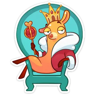 🤴 4860a153 lama, re, corona, trono, reale, animale whatsapp sticker
