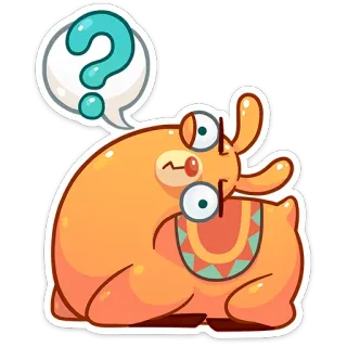 ❓ 60fdd234 lama, animale, punto interrogativo, confusione, cartone animato, carino whatsapp sticker