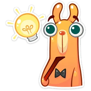 💡 874a72a0 coniglio, lampadina, idea, cartone animato, adesivo, animale, personaggio whatsapp sticker