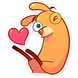 😉 95c207ae cane, cartone animato, cuore, amore, carino, divertente, animale whatsapp sticker