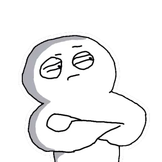 😒 42ab259d cartoon, tekening, personage, verveeld, stemming, houding, uitdrukking telegram sticker