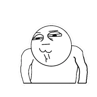 😑 94e6761a Meme, zelfgenoegzaam, tekening, uitdrukking, Internet telegram sticker