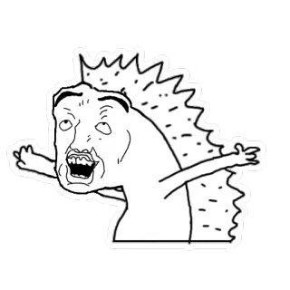 🤪 c1014cc6 grappig, meme, vreemd, krabbel, cartoon, tekening telegram sticker