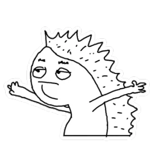 😒 ef353ff8 grappig, cartoon, egel, middelvinger, aanstootgevend, meme telegram sticker