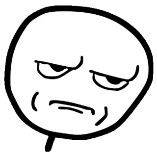 😐 04224d4e Meme, Sticker, Cara, Expresión, Trollface telegram sticker