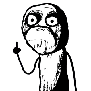 😐 b6f76ff9 monigote, dedo corazón, ofensivo, dibujos animados, gesto telegram sticker