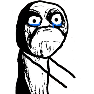 😐 cddecb50 Meme, Llorando, Rage face, Meme de internet, Triste, Emoción, Divertido telegram sticker