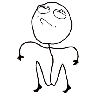 😐 d9c77b83 Meme, Trollface, Gracioso, Internet, Expresión, Sarcasmo, Cómic telegram sticker