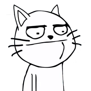😐 ef18e57d gato, petulante, dibujos animados, meme telegram sticker