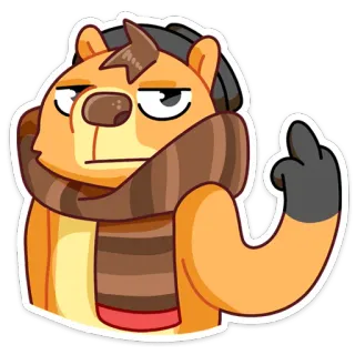 🖕 c9a7cc59 Desenho animado, Animal, Dedo do meio, Ofensivo, Gesto, Urso, Grosseiro telegram sticker