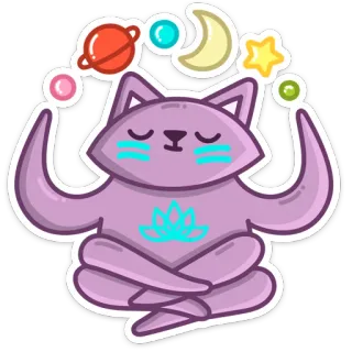 ☝️ bf906483 mèo, thiền, yoga, zen, tâm linh, vũ trụ, vũ trụ telegram sticker