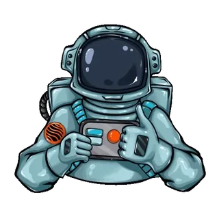 👍 ec4d14a6 宇航员, 太空, 点赞, 套装, 卡通, 积极, 好的 whatsapp sticker